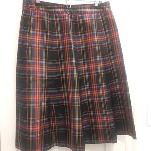 J.Crew 100% silk skirt (Red tartan / Size 6)